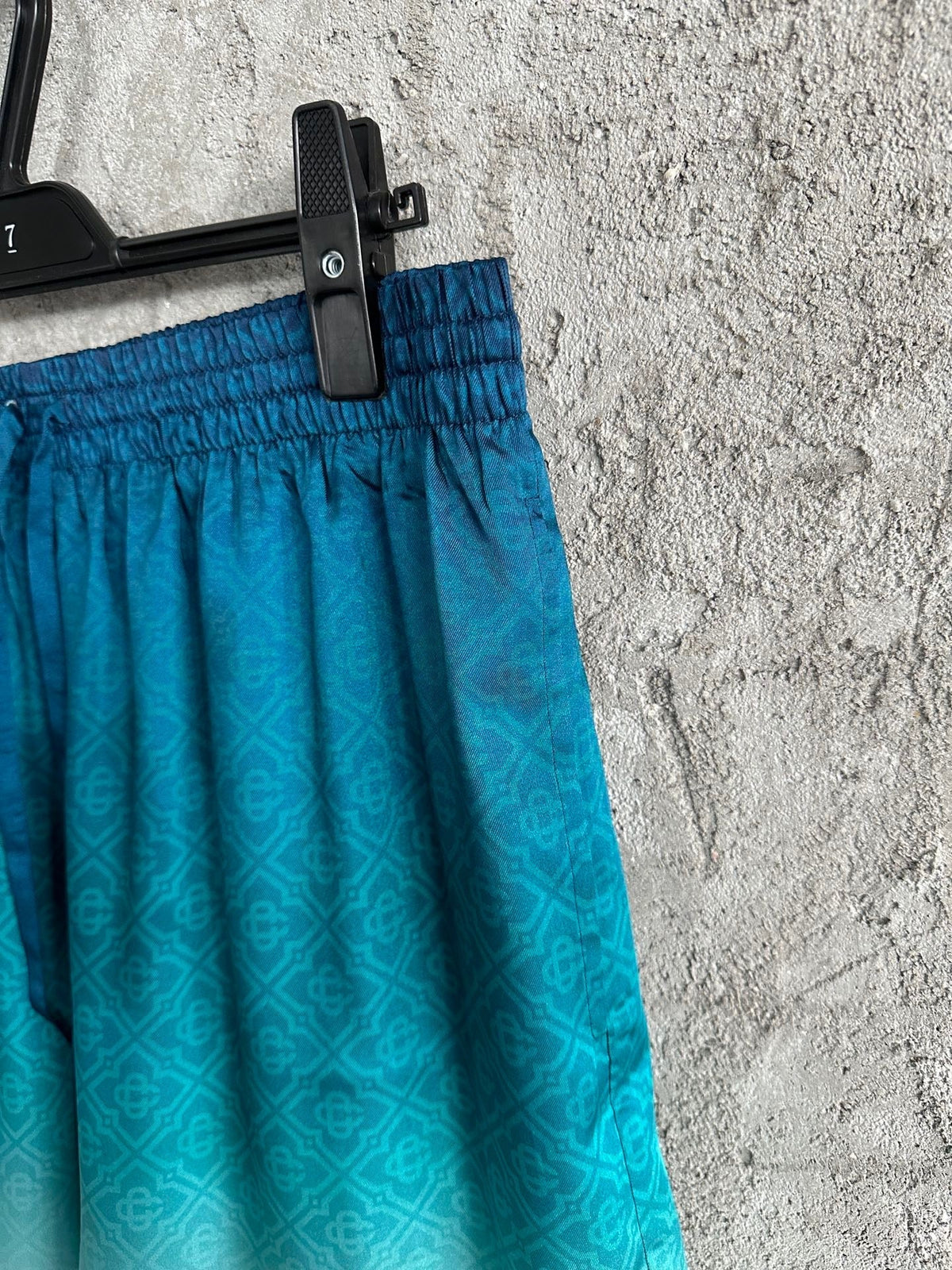 Teal Gradient Silk Shorts - Men's