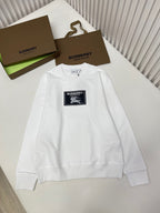 Navy Cotton Label Patch Crewneck - Men's