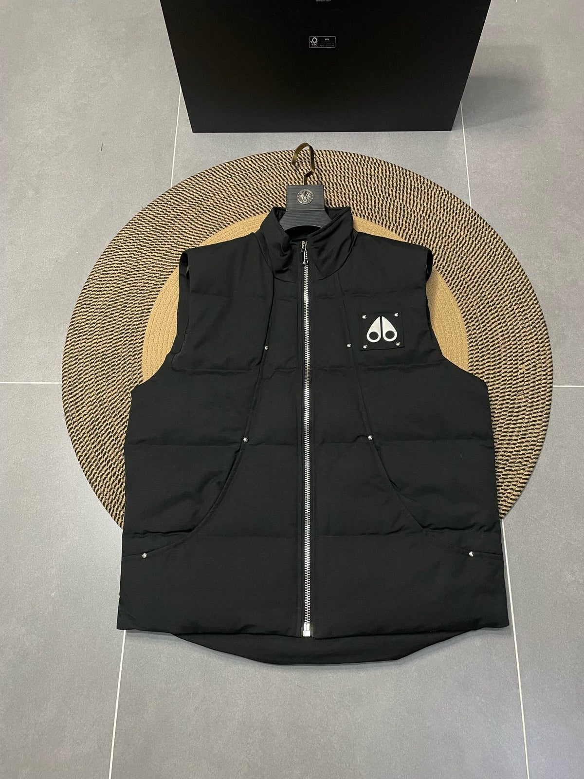 Black Nylon Logo Gilet - Men's