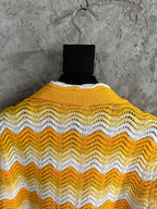 Yellow Knit Chevron Short-Sleeve - Men's