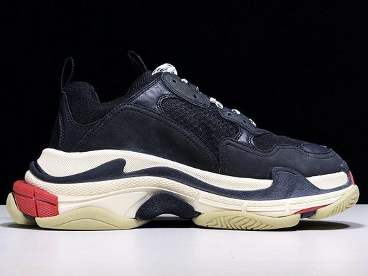 Triple S Black Red and Navy Sneakers