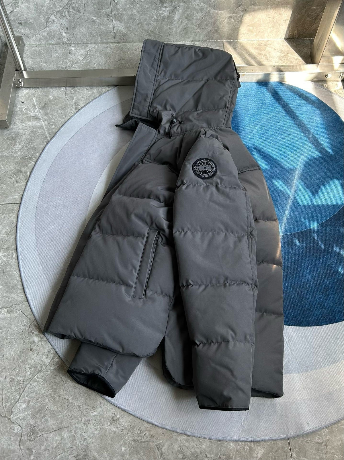 Black and White Puffer Jacket - Men's