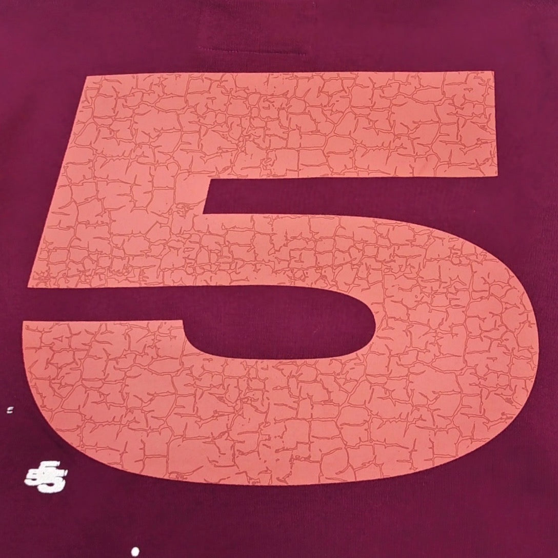 Burgundy Cotton Slogan Pullover - Men's
