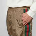 Waterproof nylon swim shorts with GG – first used in the 1970s, the GG logo was an evolution of the original rhombi design – LUX VERSE Luxury Designer Fashion Outlet