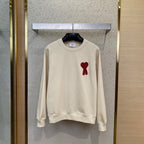 Cream Cotton Heart Logo Crewneck - Men's