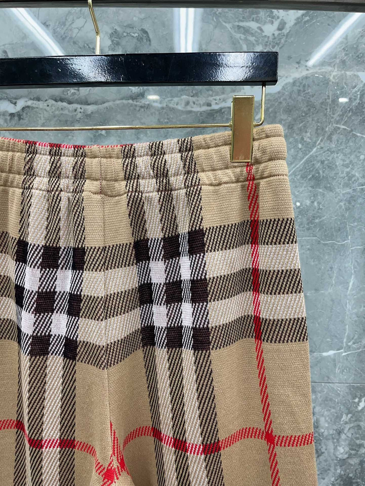 Navy Cotton Check Wide - Men's