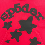 Red Cotton Star Print Pullover - Men's