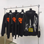 Black Cotton Print Pullover - Men's