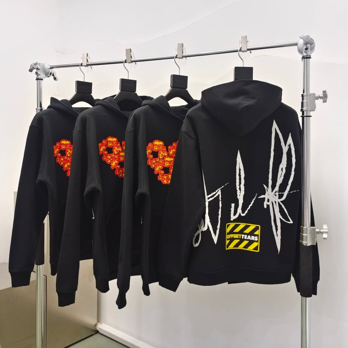 Black Cotton Print Pullover - Men's