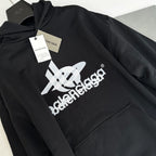 Black Cotton Logo Pullover - Men's