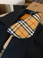 Navy Car Coat - Men's
