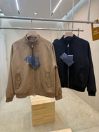 Navy Nylon Plain Bomber - Men's
