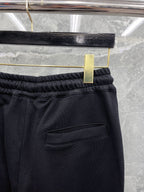 Navy Cotton Striped Tie Joggers - Men's