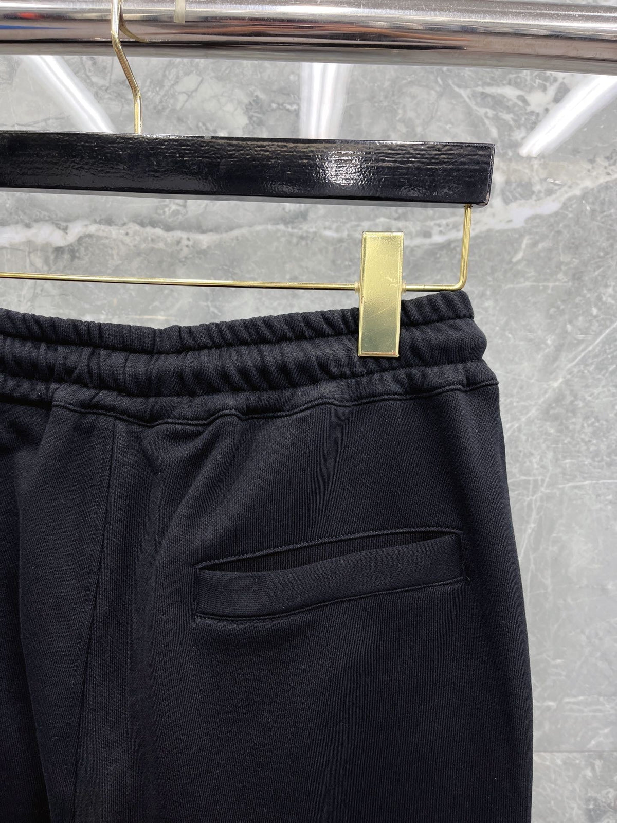 Navy Cotton Striped Tie Joggers - Men's
