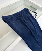 Navy Velour Drawstring Wide-Leg - Women's