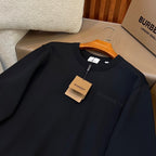 Navy Cotton Plain Crewneck - Men's