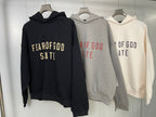 Black Cotton Gold Text Pullover - Men's