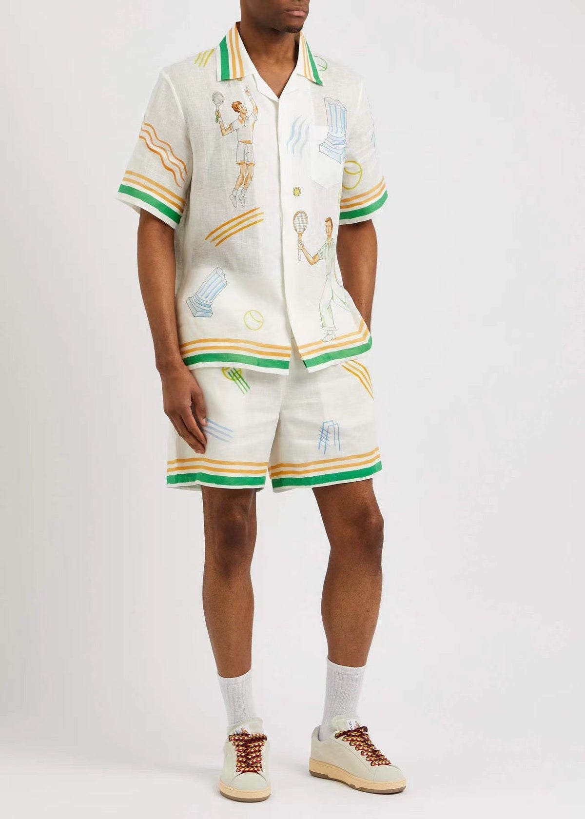 Embroidered Silk Shorts - Men's