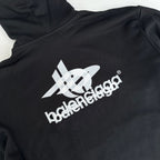 Black Cotton Logo Pullover - Men's