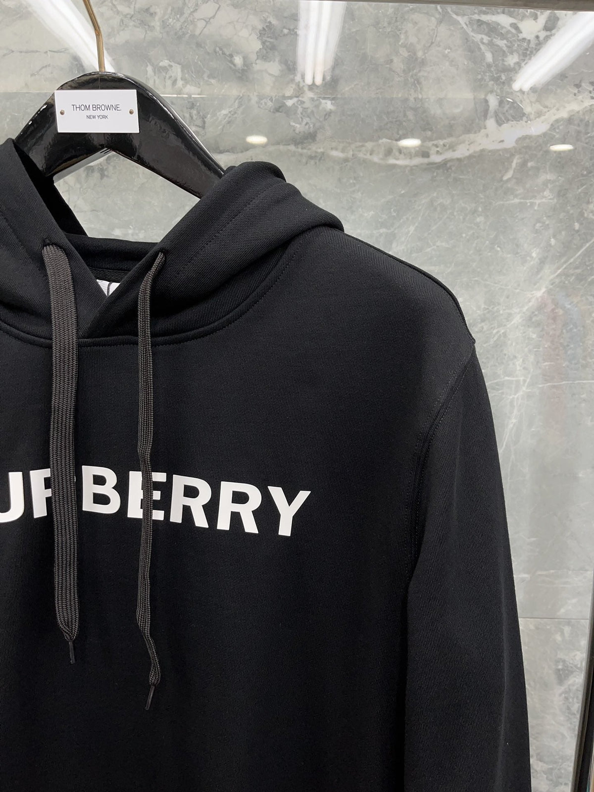 Black Cotton Bold Text Pullover - Men's