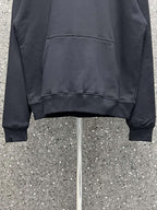 Black Cotton Chest Logo Pullover - Men's