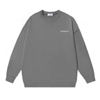 Black Cotton Small Text Crewneck - Men's