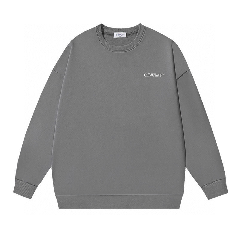 Black Cotton Small Text Crewneck - Men's