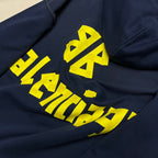 Navy Cotton Text Logo Pullover - Men's