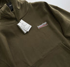 Olive Cotton Chest Logo Pullover - Men's