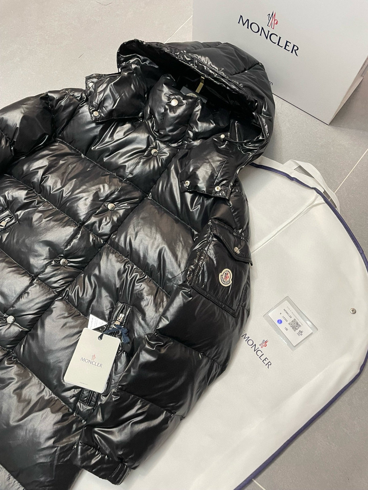 Black and Green Puffer Jacket - Men's