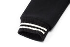 Black Wool Striped Trim Varsity - Men's