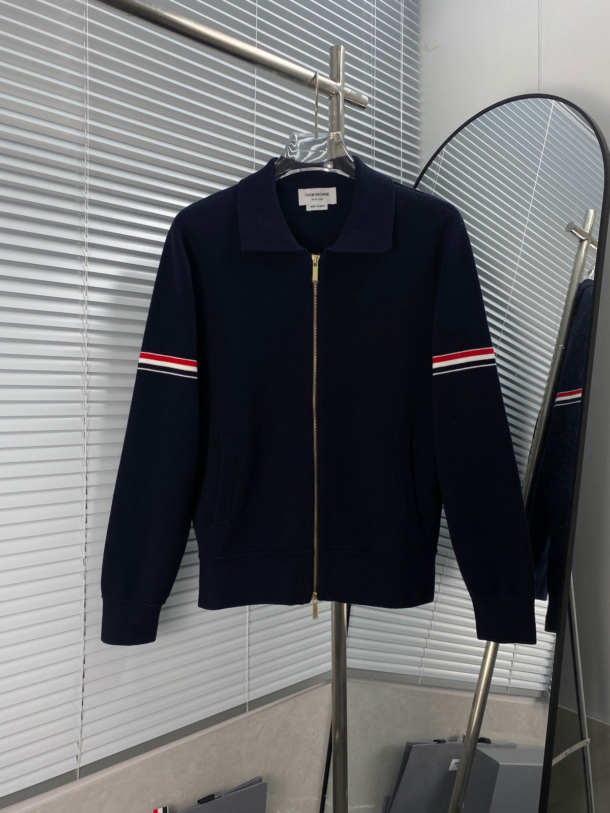 RWB Stripe Cardigan Navy - Men's