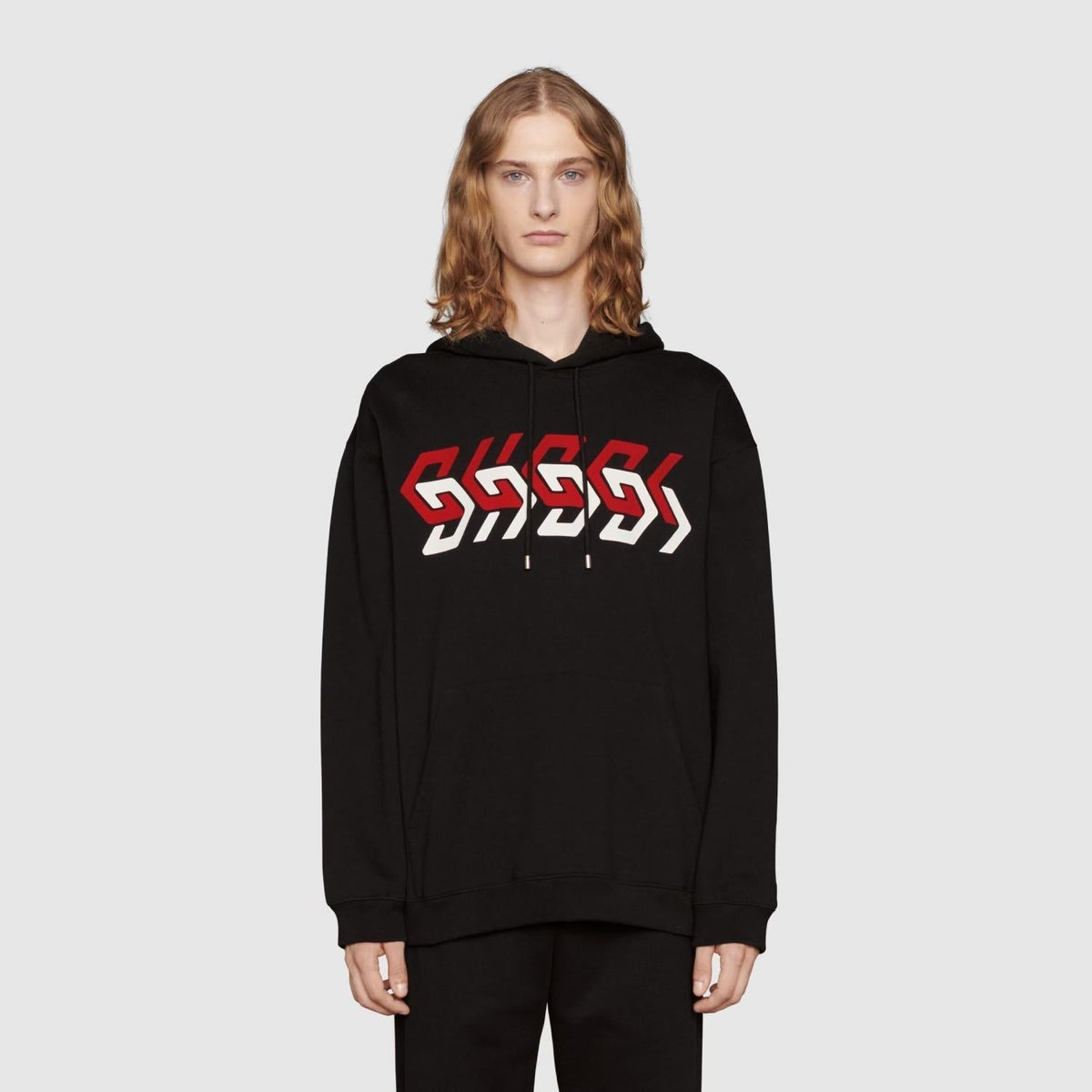 Jersey Sweatshirt with Mirror Print – black light felted cotton jersey with mirror print and distressed effect – LUX VERSE Luxury Designer Fashion Outlet