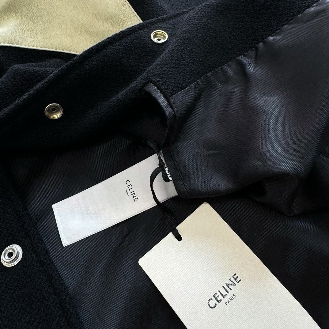 Black Wool Cream Sleeve Varsity - Men's