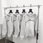 Grey Cotton Web Graphic Pullover - Men's