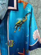 Underwater Print Silk Shirt - Men's