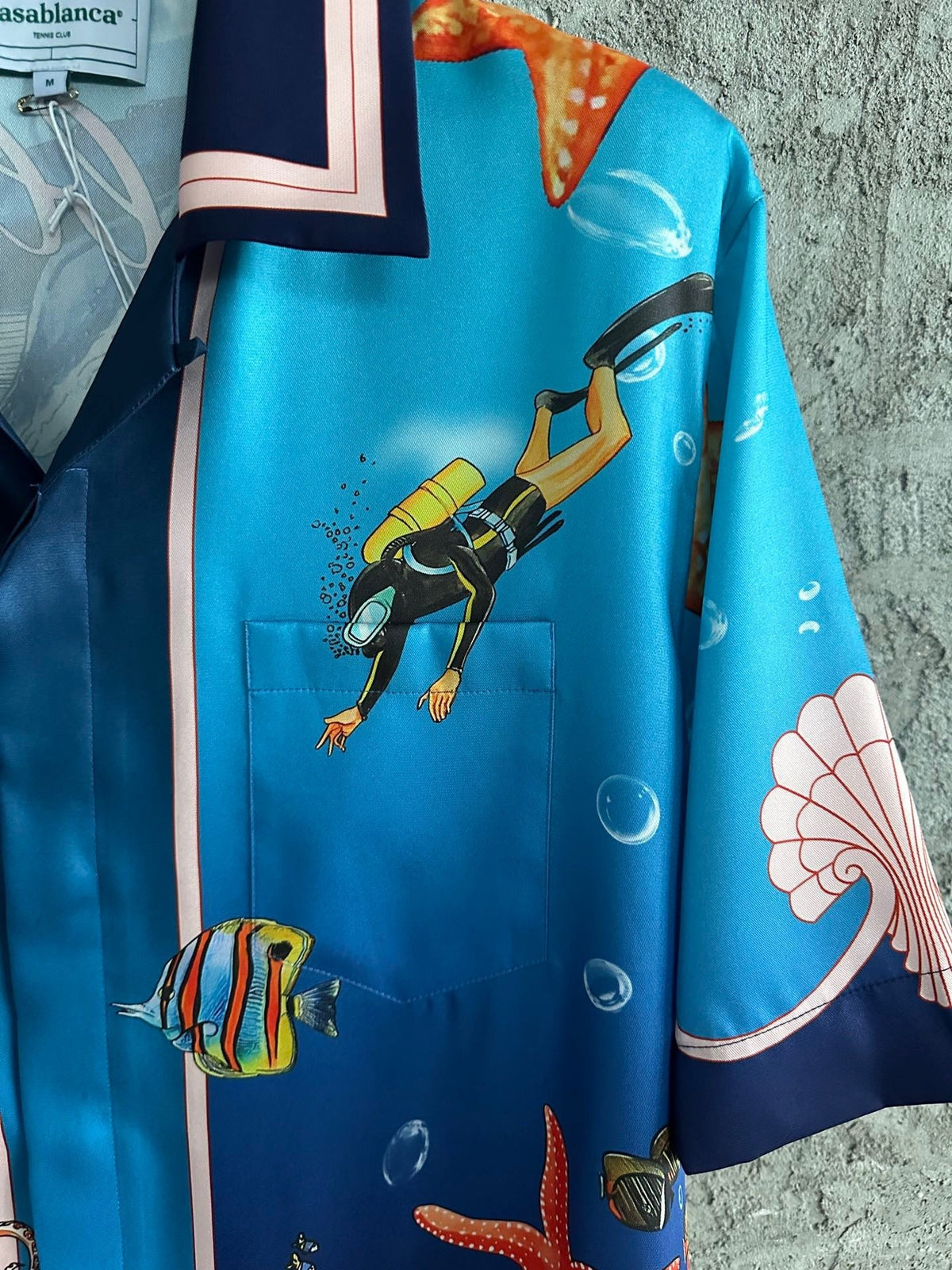 Underwater Print Silk Shirt - Men's