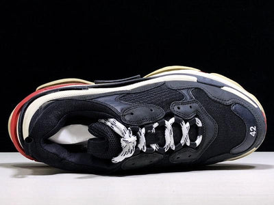 Triple S Black Red and Navy Sneakers