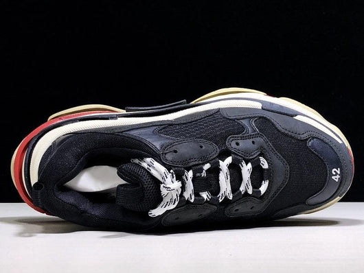 Triple S Black Red and Navy Sneakers