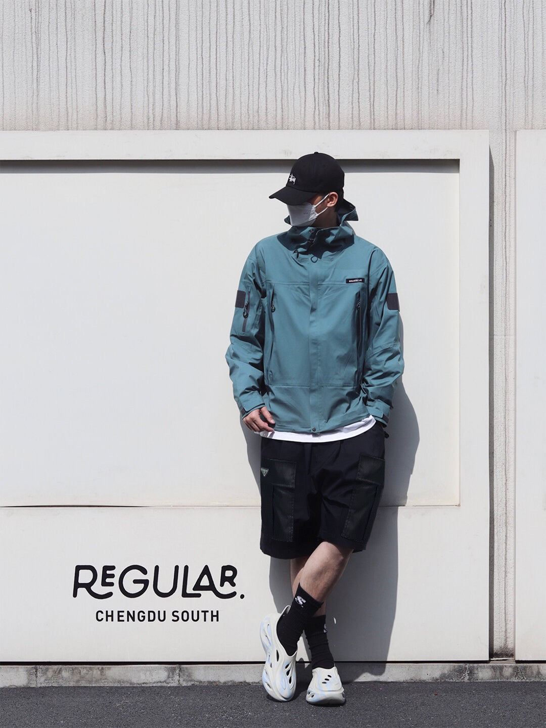 Black Nylon Zip Detail Cargo - Men's