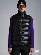 Black Nylon Glossy Gilet - Men's