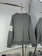 4-Bar Crewneck Grey Loopback - Men's
