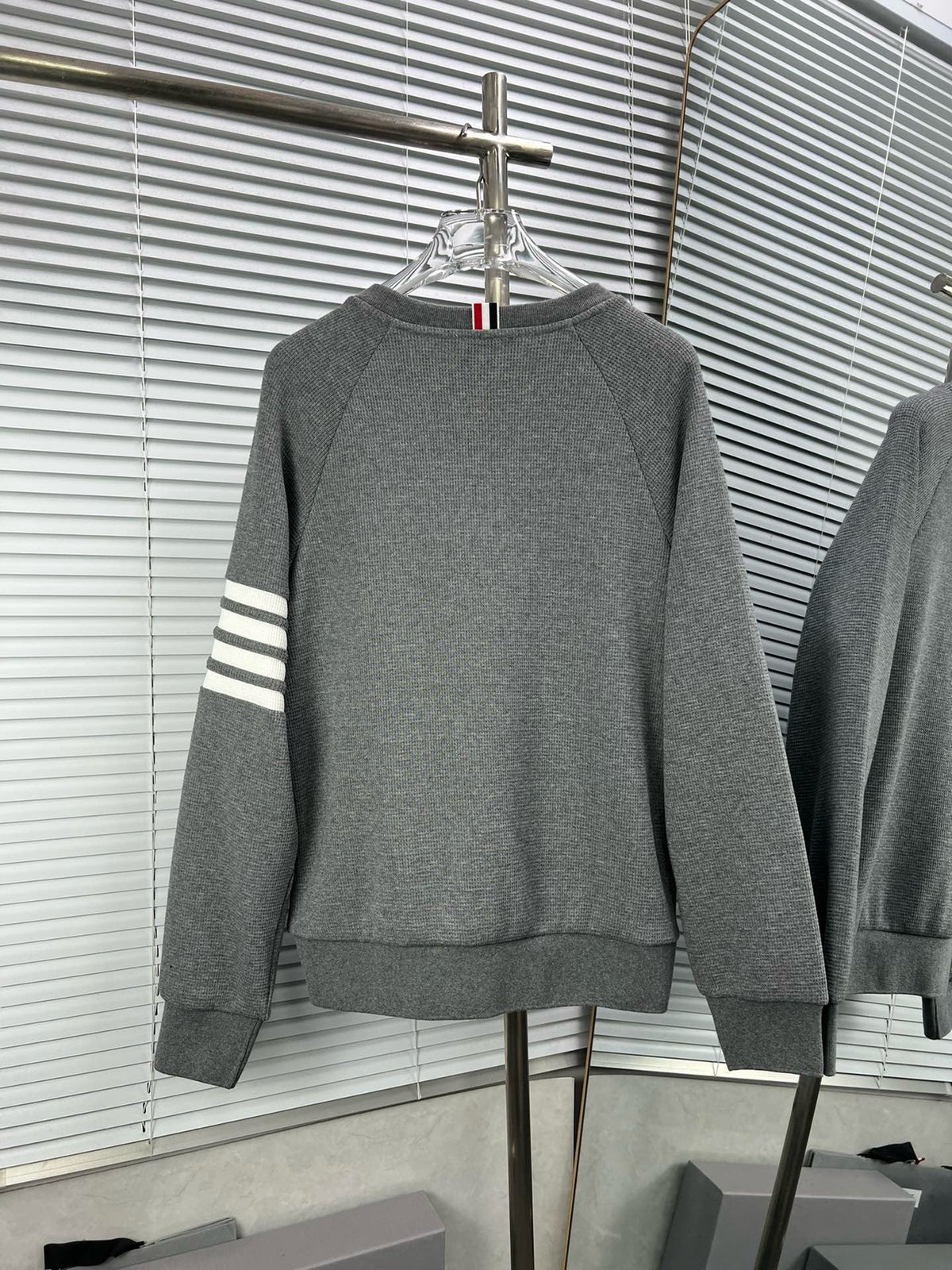 4-Bar Crewneck Grey Loopback - Men's
