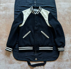 Black Wool Cream Sleeve Varsity - Men's