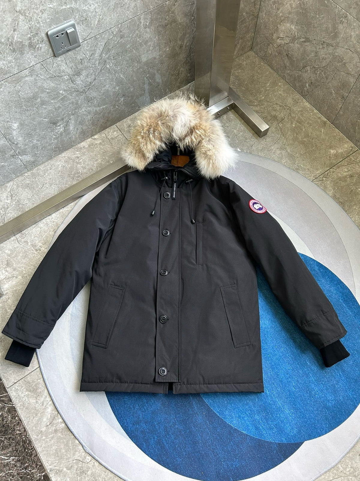 Black and Grey Parka - Men's