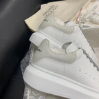 Oversized Grey Glitter Tab Sneakers