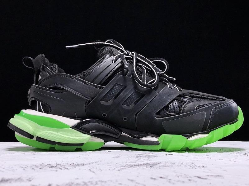 Track Black and Green Sneakers