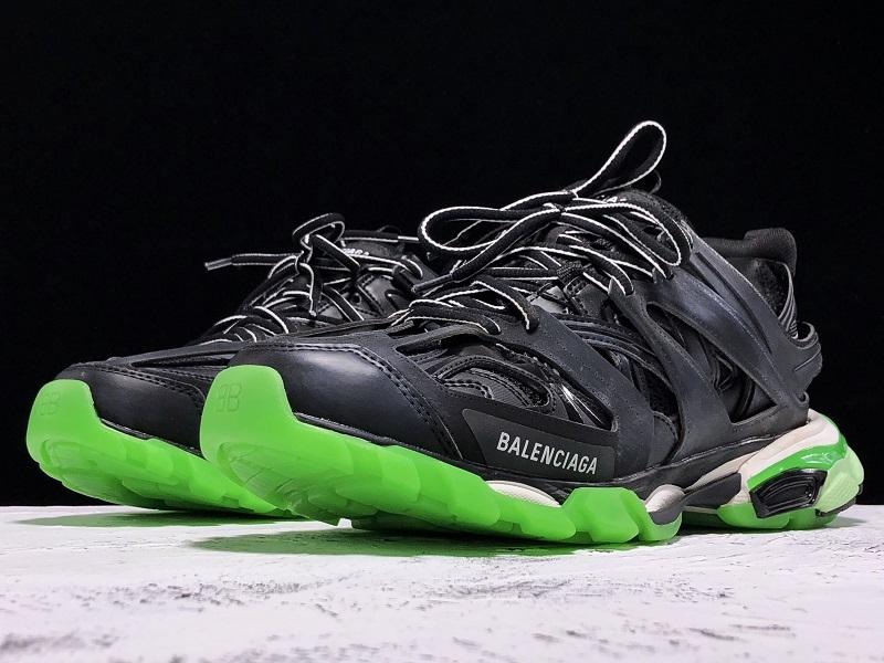 Track Black and Green Sneakers