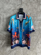 Underwater Print Silk Shirt - Men's