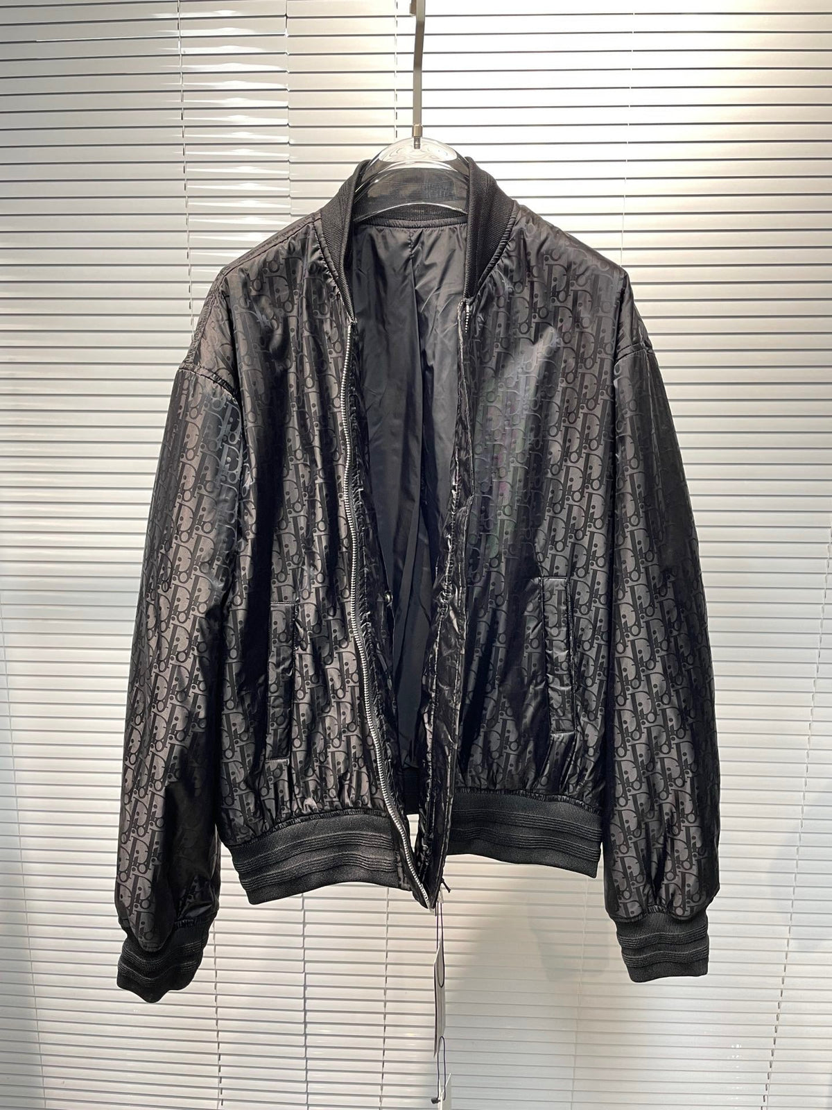 Black Nylon Quilted Bomber - Men's